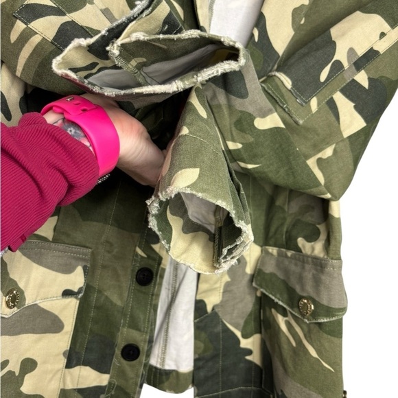 ZADIG & VOLTAIRE Camo Button Front Cargo Jacket Size Small - Picture 10 of 14